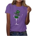 thumbnail image 1 of Mujeres Manga Corta de Verano Tops Impreso Sudadera Casual, Cuello Redondo Blusa Ligera para la Primavera Y el Verano, 1 of 4