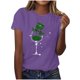 thumbnail image 1 of Mujeres Manga Corta de Verano Tops Impreso Sudadera Casual, Cuello Redondo Blusa Ligera para la Primavera Y el Verano, 1 of 4