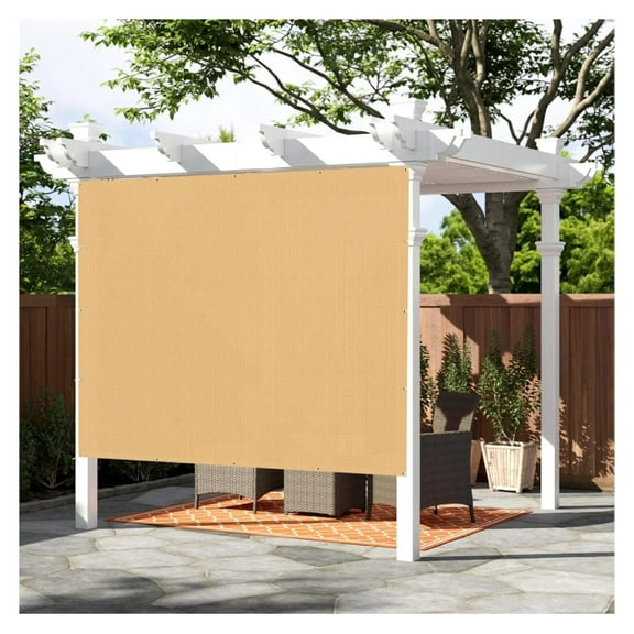 Shade Cloth 5'x6'FT Sun Shade Screen Fabric HC-076 Shade Cover Tarp with Grommets for Pergola Backyard Garden,Sand 0 5'×0 6'