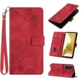 thumbnail image 1 of Feishell for Samsung Galaxy S22 6.1 inch Wallet Case with Wrist Strap,Flip Cover with Embossed Pattern PU Leather Kickstand Credit Card Slots Magnetic Clasp Folio Purse Phone Case,Red, 1 of 7