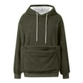 thumbnail image 5 of NMMUED Hoodie with Pet Pouch Fleece Hoodie Cat Pouch Hoodie Fluffy Hoodie Pet Carrier Hoodie Plush Hoodie Kangaroo Pouch Hoodie Dark Green L, 5 of 6
