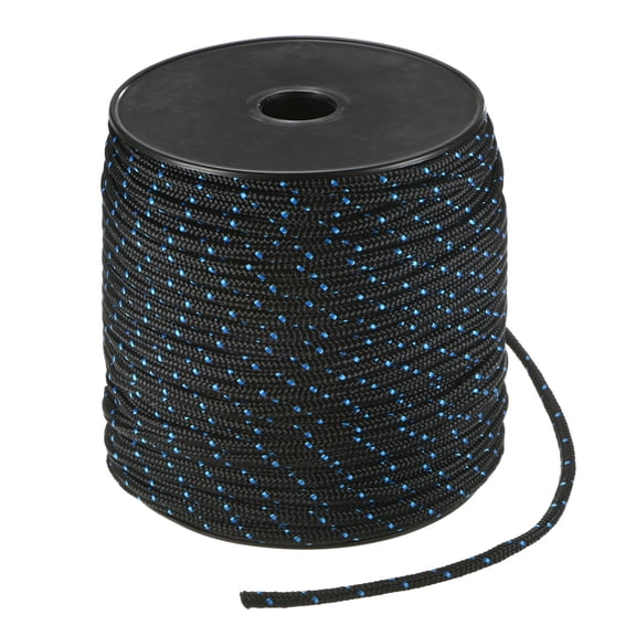 Uxcell Recoil Starter Rope Pull Cord 6mm 100m Nylon Pull Cord for Chainsaw Black Blue