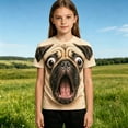 thumbnail image 4 of Little Boys Crewneck T-shirt Dog Print Funny Animal Graphics Short Sleeve Summer Casual Tops Tees for Kid Size 7-8T, 4 of 4