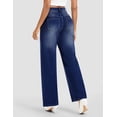 thumbnail image 5 of Stretchy Jeans Wide Leg Jeans for Women Trendy Pull On High Waist Tummy Control Sweatpant Jean Denim Pants with Pockets, 5 of 9