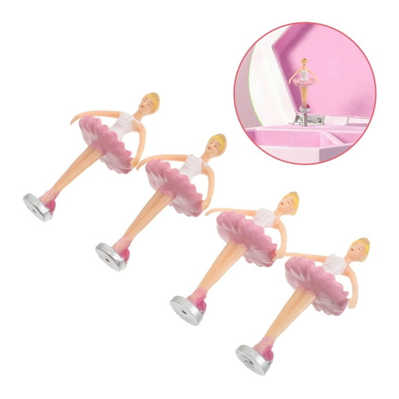 MLINS 4pcs Rotating Ballerina Princess Dolls For Music Box Delicate Ballet Dancing Figurines Musical Jewelry Box Accessories For Collectors