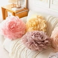 thumbnail image 5 of WINDLAND Elegant 3D Rose Flower Round Throw Pillows Handmade Decoration for Living Room Sofa Bed Bay Window, 5 of 21