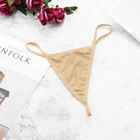 

Toyella Transparent T-back Women s Off-free Low Waist Ultra-thin Women s Student Briefs Skin Color Average Size 70 120kg