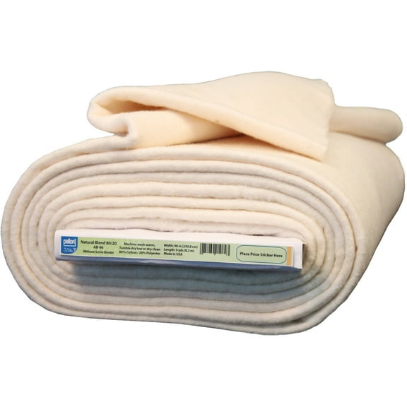 Pellon 80/20 Cotton & Polyester Quilting Batting, off-White, 96" x 9 Yards by the Bolt