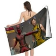 thumbnail image 4 of Deadpool y Wolverine Toalla de playa de secado rápido con diseño temático, regalo para mujeres y niñas, ideal para cumpleaños, fans, amantes de la música, uso en la playa o al aire libre, 78 × 150 cm, 4 of 6