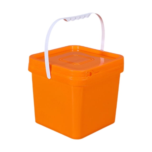 Cubo cuadrado con asa y tapa, resistente, resistente, contenedor de almacenamiento de alimentos, cubo multiusos para jardinería en garaje 5L 20x20x186cm