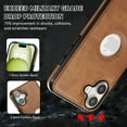 thumbnail image 6 of iPhone 16 Case with Logo Hole, Premium PU Leather + TPU Slim Fit Shockproof Anti-Scratch Heavy Duty Protection Rugged Phone Case for Apple iPhone 16, Brown, 6 of 7