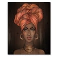 thumbnail image 3 of Designart 'African American Woman Portrait with Turban V' Modern Print on Natural Pine Wood, 3 of 5