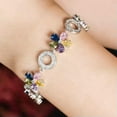 thumbnail image 4 of CZ Crystal Colorful Flower Charm Bracelets for Women Costume Jewelry, 4 of 9