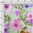 thumbnail image 1 of oneOone Viscose Jersey Fabric Watercolor Leaves & Peony Floral Print Sewing Fabric BTY 60 Inch Wide, 1 of 5