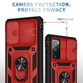 thumbnail image 6 of Dteck Samsung Galaxy S20 FE Case with Glass Screen Protector, Slide Camera Lens Protector Cover Ring Holder Kickstand Rugged Shockproof Case for Samsung Galaxy S20 FE 5G,Red/Black, 6 of 11