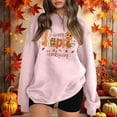 thumbnail image 2 of Fiaer Thanksgiving Sweatshirts for Women Cute Turkey Happy Graphic Plus Size Pullovers Crew Neck Long Sleeve Tops Pink XXL, 2 of 4
