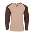 thumbnail image 3 of GuangCheng George Mens T Shirts,Muscle Fit,Thermal,Long Sleeve,Raglan Sleeves,Quick Dry,Moisture Wicking,Athletic Tee Tops,Active Base Layer Compression Shirts,Khaki,Size L, 3 of 7