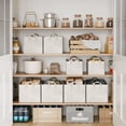 thumbnail image 4 of StorageWorks Large Fabric Storage Bins with Metal Frame, Collapsible Storage Baskets for Shelves, 2-Pack, Beige Cotton-Linen, 4 of 7