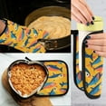 thumbnail image 5 of Yayeee Oven Mitts and Pot Holder Set of 4 Heat Resistant Kitchen Gloves Baking Hot Pad, Yellow Sardines Pattern, 5 of 5