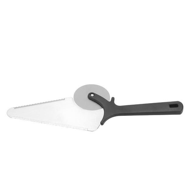 Rueda cortadora de pizza 2 en 1, espátula para servir pizza de acero inoxidable Cortador multifuncional para servidor de tartas Cortadora profesional de rueda de pizza para cortar servir Pastel Pastel