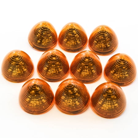 Red Hound Auto 10 Amber LED 2 inches Marker Beehive Cone Lights Trailer Bright Lighting