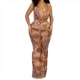 thumbnail image 1 of Conjuntos de Dos Piezas con Estampado de Guepardo para Mujer, Tops Halter, Pantalones Ajustados Acampanados, Conjuntos de para Verano. Estampado de Leopardo L, 1 of 10