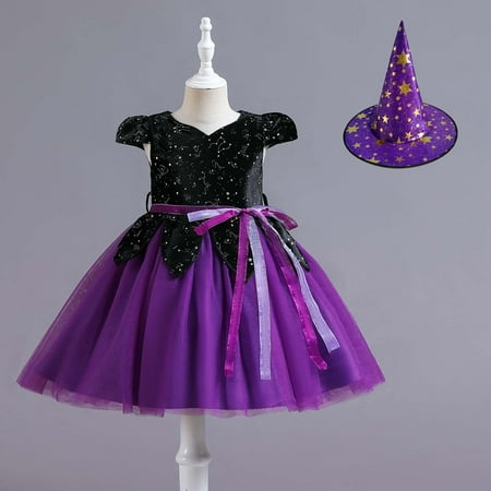 

XMMSWDLA Deals Clearance Baby Bodysuit Children Baby Girls Middle-aged Children s Gauze Skirt Halloween Cosplay Masquerade Dress