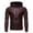 Wine, variant on VSSSJ Men's Casual Leather Jacket with Drawstring Hooded Relaxed Fit Solid Color Long Sleeve Zip Up Youth Coats Leisure Outdoor Windproof Jackets Black M