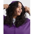thumbnail image 5 of Hanes Just My Size EcoSmart Women's Full-Zip Fleece Hoodie (Plus ) Violet Splendor Heather 4X, 5 of 6