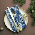 thumbnail image 3 of Bahomeck Cloth Napkins Set Of 4 Beautiful Blue And White Pattern With Floral Ornament Square Napkins Washable Dining Table Napkin For Home Holiday Wedding Party Dinner Decor 18*18 Inch, 3 of 3