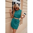 thumbnail image 3 of EASYBRAUS Women Summer Two Piece Outfit Solid Camisole Top Drawstring Skirt Set Casual Vacation Wear, 3 of 8