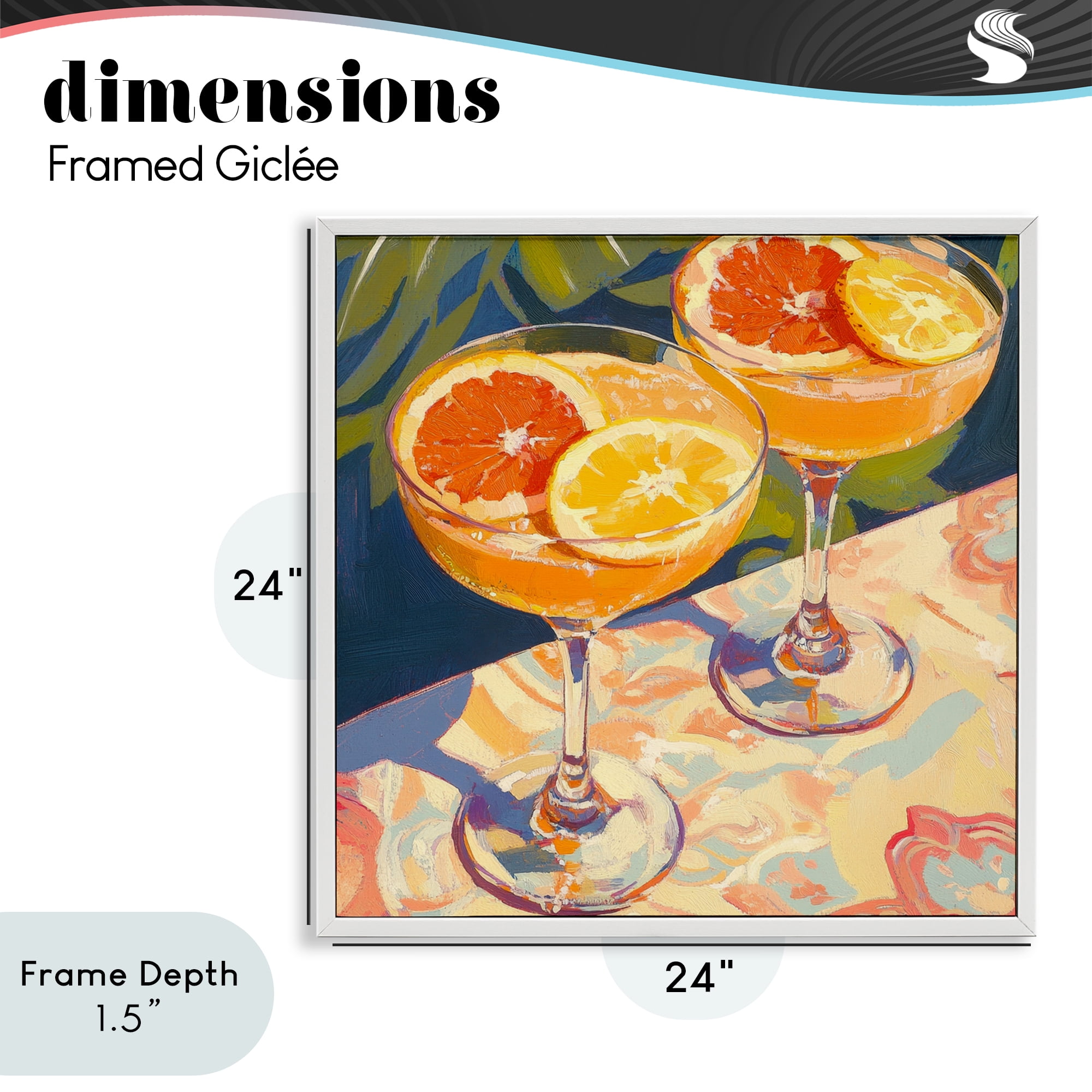 Stupell Industries Fruity Summer Cocktails White Framed Giclee Art, design by Petal Prints Design