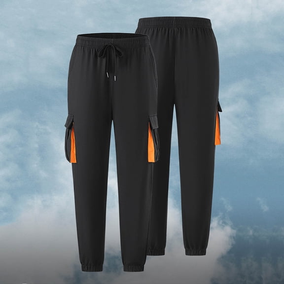Maean 2 Pack Men Big and Tall Jogger Sweatpant with Pockets Elastic Bottoms Casual Athletic Cargo Pants L-5XL