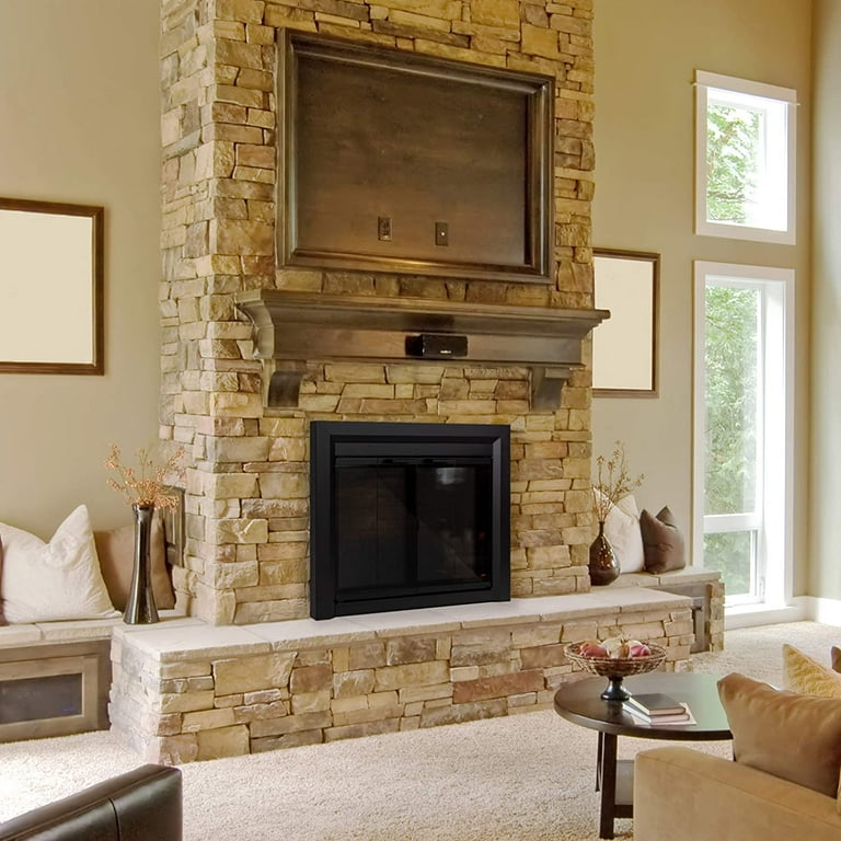Pleasant Hearth Clairmont Fireplace Screen and Bi-Fold Track-Free