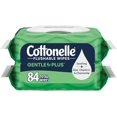 thumbnail image 1 of Cottonelle Lingettes Humides Jetables GentlePlus à l'Aloès et à la Vitamine E - 2 Paquets à Couvercle Rabattable, 84 Lingettes Jetables au Total, 1 of 5