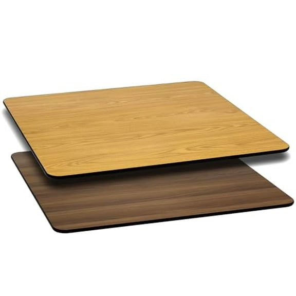 Soro Essentials- 24''x 42'' Wood Rectangular Table Top with Oak or Walnut Reversible Top- Laminate Reversible Table Top for Home Dining Office Boardroom Living Room and Commercial