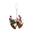 thumbnail image 2 of Campana de Navidad, decoración navideña, bonita hecha a mano para decoración de de Navidad con lazo para vacaciones, guirnaldas de Navidad, , oro, 2 of 8
