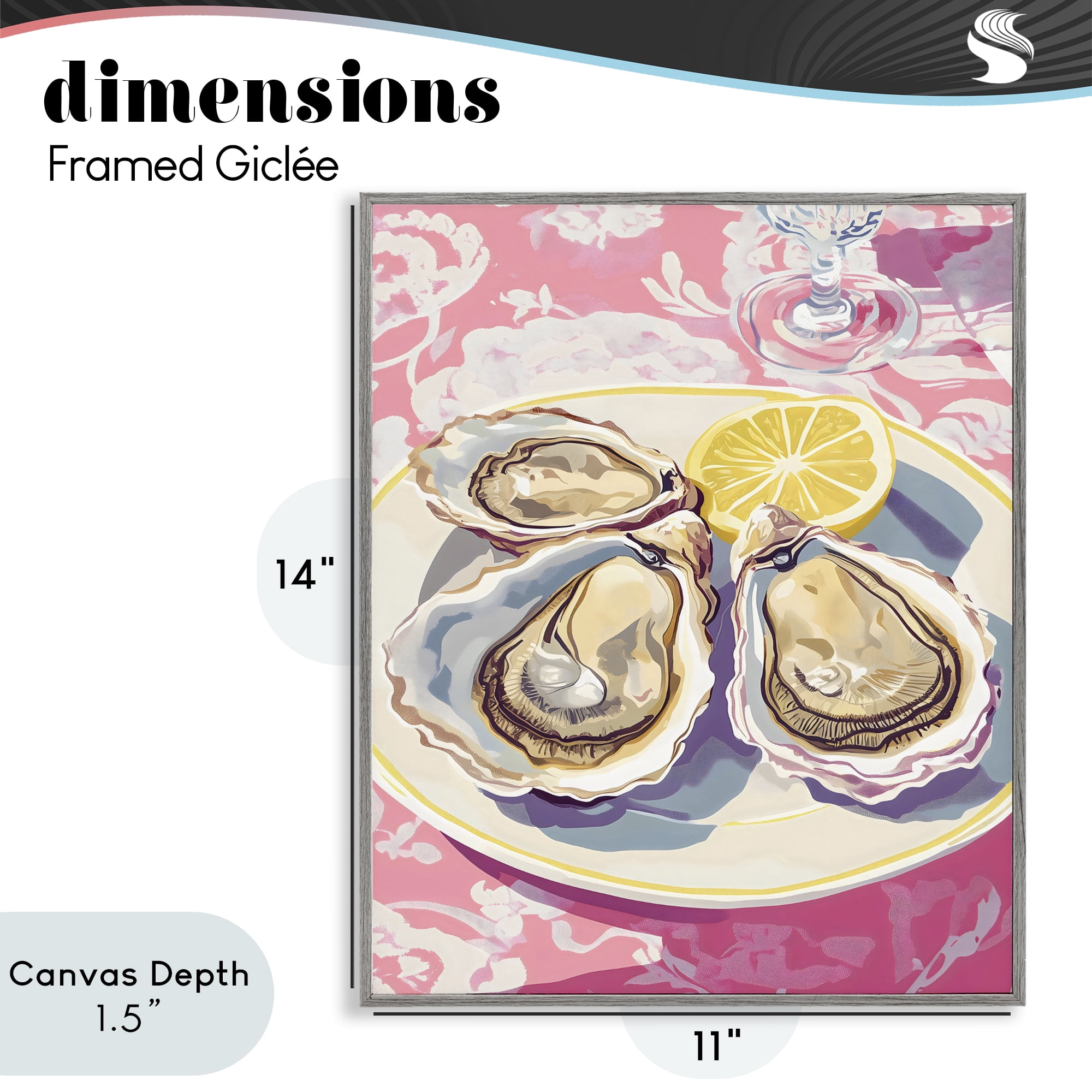 Stupell Industries Plated Oysters & Lemons Gray Framed Giclee Art, design by The Prints Vibe