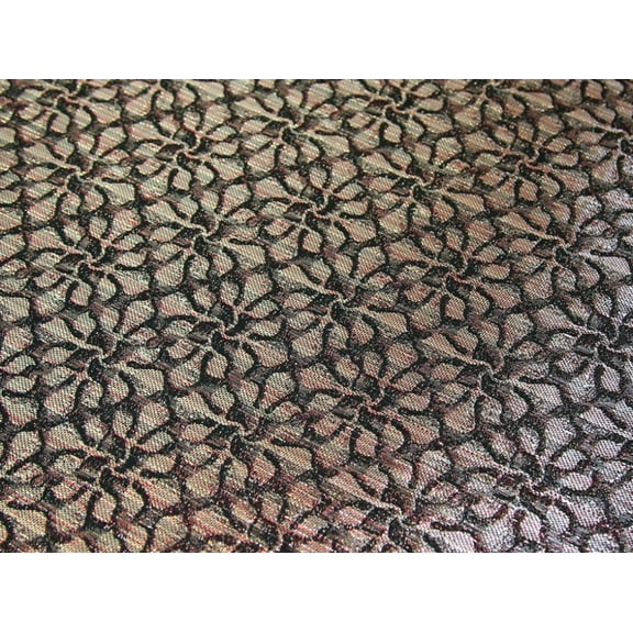 Minerva Metallic Woven Brocade Fabric Red - per yard