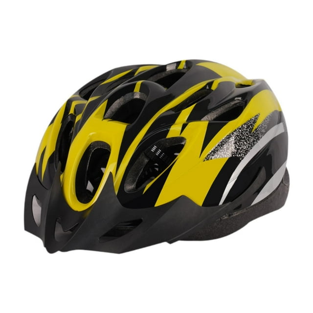 Casco de bicicleta de montaña y carretera, transpirable, con absorción de impactos y visera. Amarillo