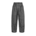 thumbnail image 7 of VBVC Women's Gingham Elastic Waist Pants , Casual Plaid Straight Leg Pants For Women , Ladies' Loose Fit Lounge Trousers with Pockets,Black,S-2XL, 7 of 7