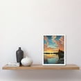 thumbnail image 2 of Atmospheric Cloud Reflections Early Morning Dawn at Mono Lake Modern Watercolour Painting Artwork Framed Wall Art Print A4, 2 of 4