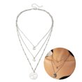 thumbnail image 2 of Collier Multicouche Femme Cœur Élégant Collier Clavicule Pendentif Chaîne Collier, 2 of 10