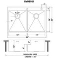 thumbnail image 5 of Stegmeier RVH8051 Multicolor Stainless Steel 33 x 22 Inch Square Drop-in Sink, 5 of 14