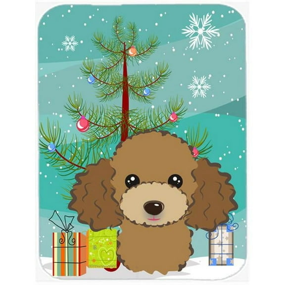 Carolines Treasures  Christmas Tree And Chocolate Brown Poodle Mouse Pad