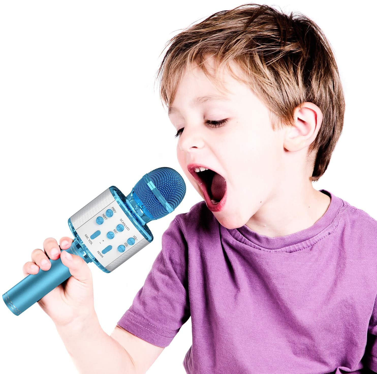Family Karaoke Microphone, Wireless Bluetooth Karaoke Microphone with LED Lights, Portable Handheld Mic Speaker Machine, Great Gifts Toys for Girls Boys Adults All Age
