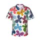 thumbnail image 1 of Balery Colorful Butterflies Camisas hawaianas de manga corta para hombre, camisas playeras de corte holgado, camisas de vacaciones con botones,Large, 1 of 7