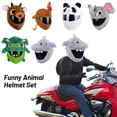 thumbnail image 2 of Helmet Protection Headgear Cover Funny Cartoon Fluffy Plush Set for Motorcycle, 2 of 8