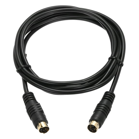 Uxcell S Video Cable 6ft, Mini DIN 4 Pin S-Video Cable Male to Male Gold Plated Connector
