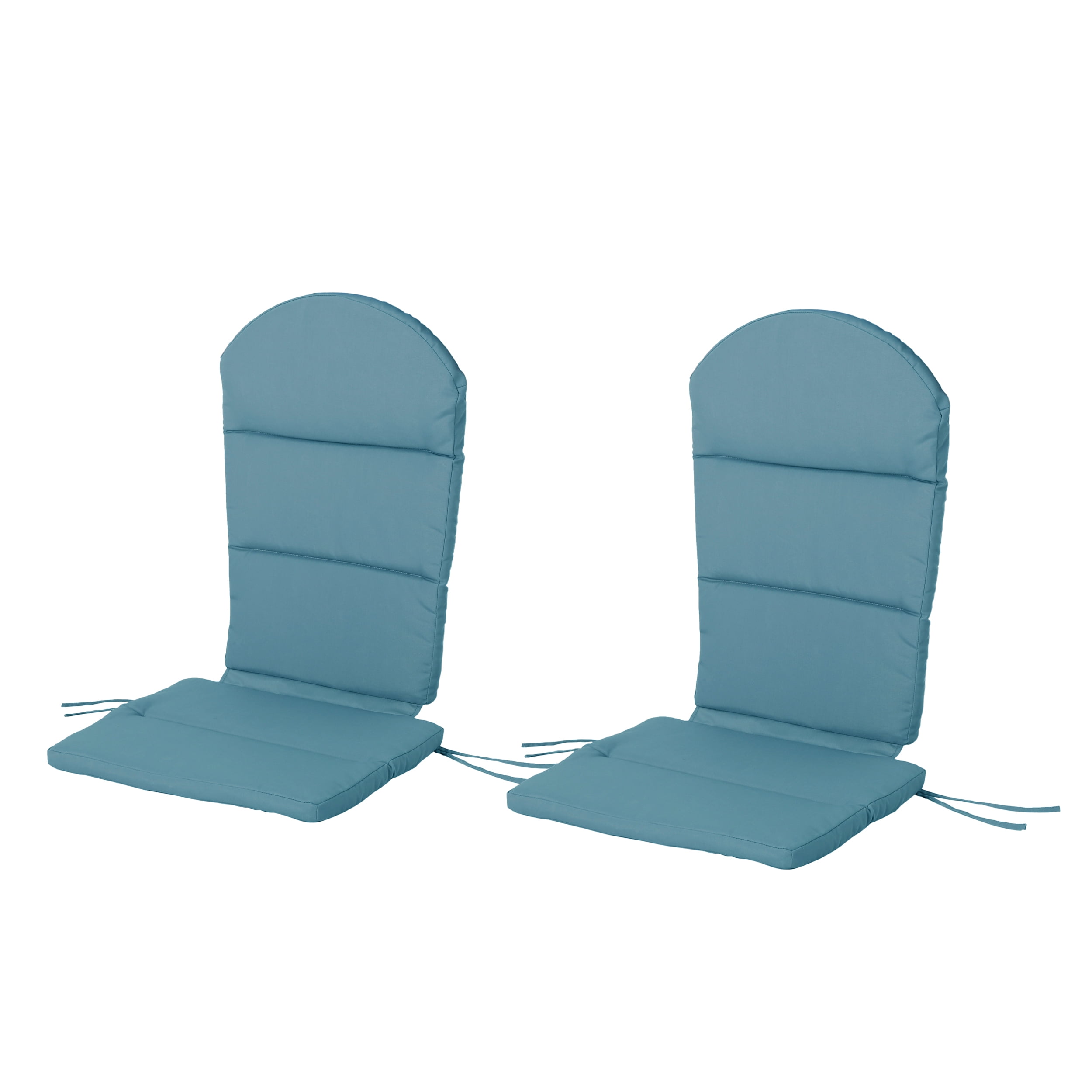 Noble House Malibu Outdoor Fabric Adirondack Chair Cushions in Blue (Set of 2)